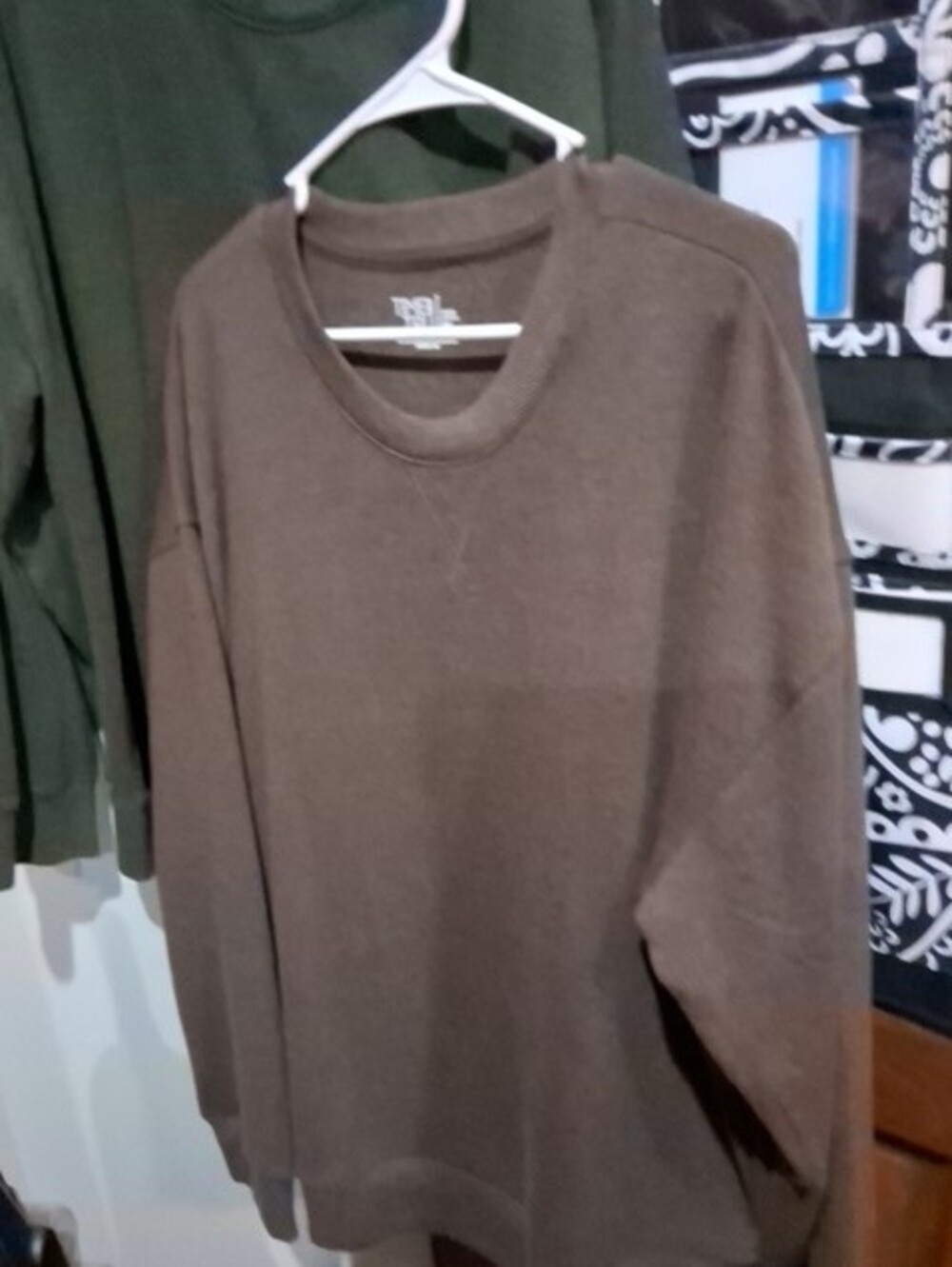 Women Crewneck Sweatshirts  in Olive and Brown - TIME AND TRU - Picture 2 of 4